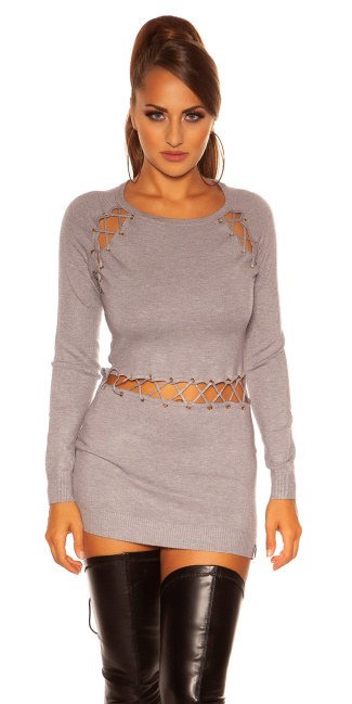 sweater with lacing Grey